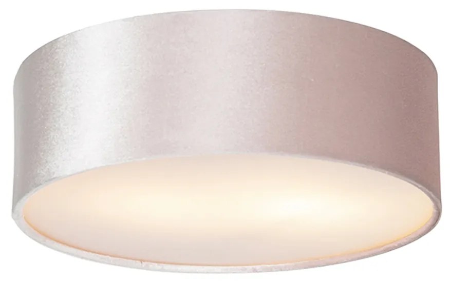 Nowoczesna lampa sufitowa różowa 30 cm ze złotym wnętrzem - Drum Nowoczesny Oswietlenie wewnetrzne