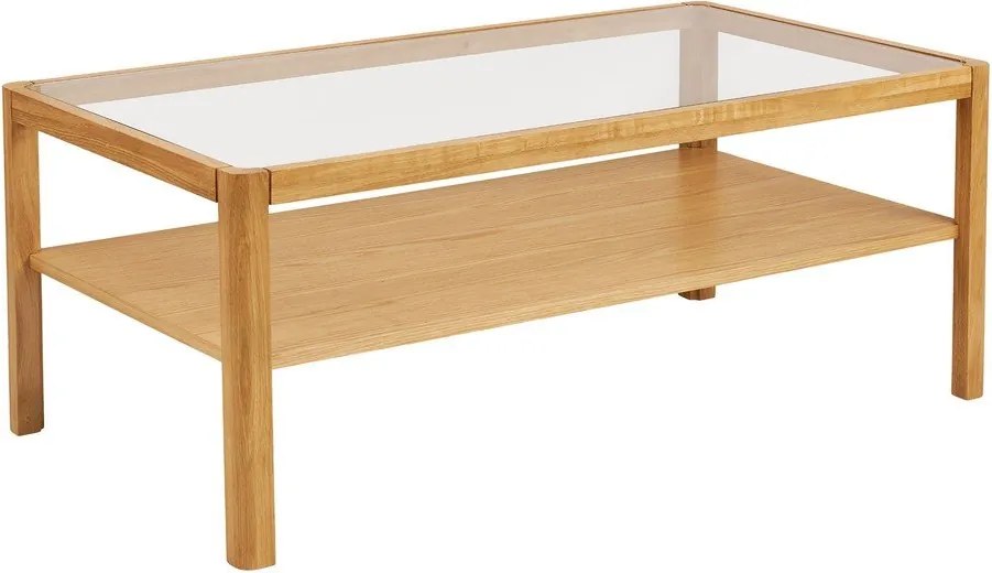 Stolik ze szklanym blatem w naturalnym kolorze 60x110 cm Lourmarin – House Nordic