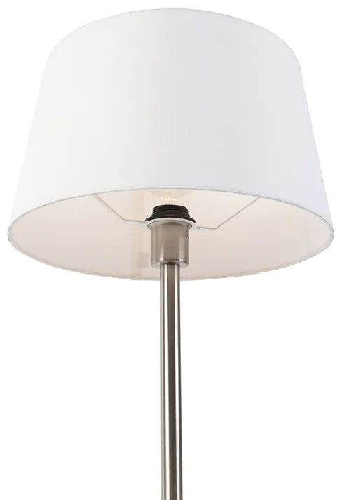 Nowoczesna lampa stołowa stalowa z białym kloszem 32 cm - Simplo Nowoczesny Oswietlenie wewnetrzne
