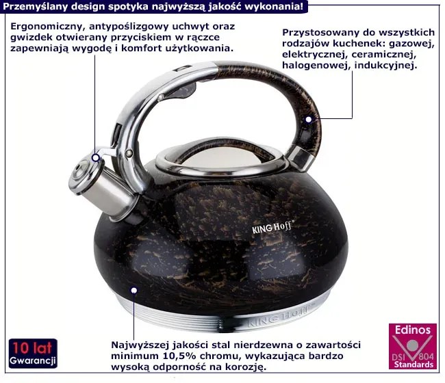 Tradycyjny czajnik z oryginalnym wzorem 3L F1-P48