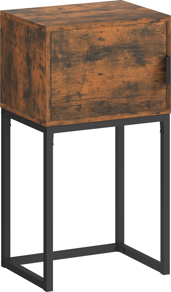 HOMCOM Wąski stolik konsolowy, szafka, design industrialny, salon przedpokój, 40x30x76cm, Rustykalny-Brąz