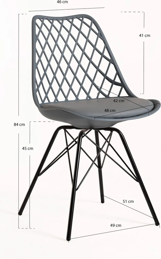 Zestaw 4 krzese Iron Mima