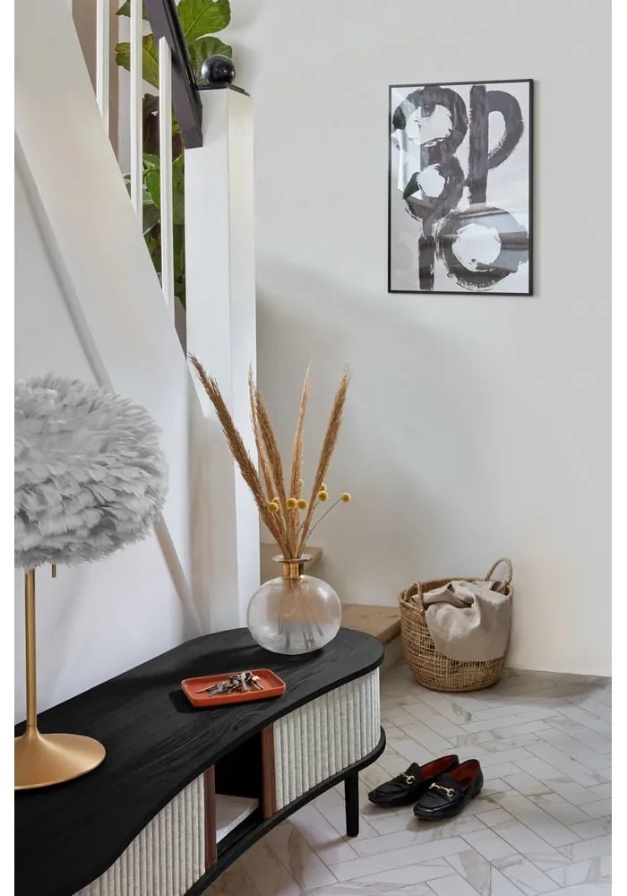 Szara szafka pod TV w dekorze dębu 140x40 cm Audacious – UMAGE