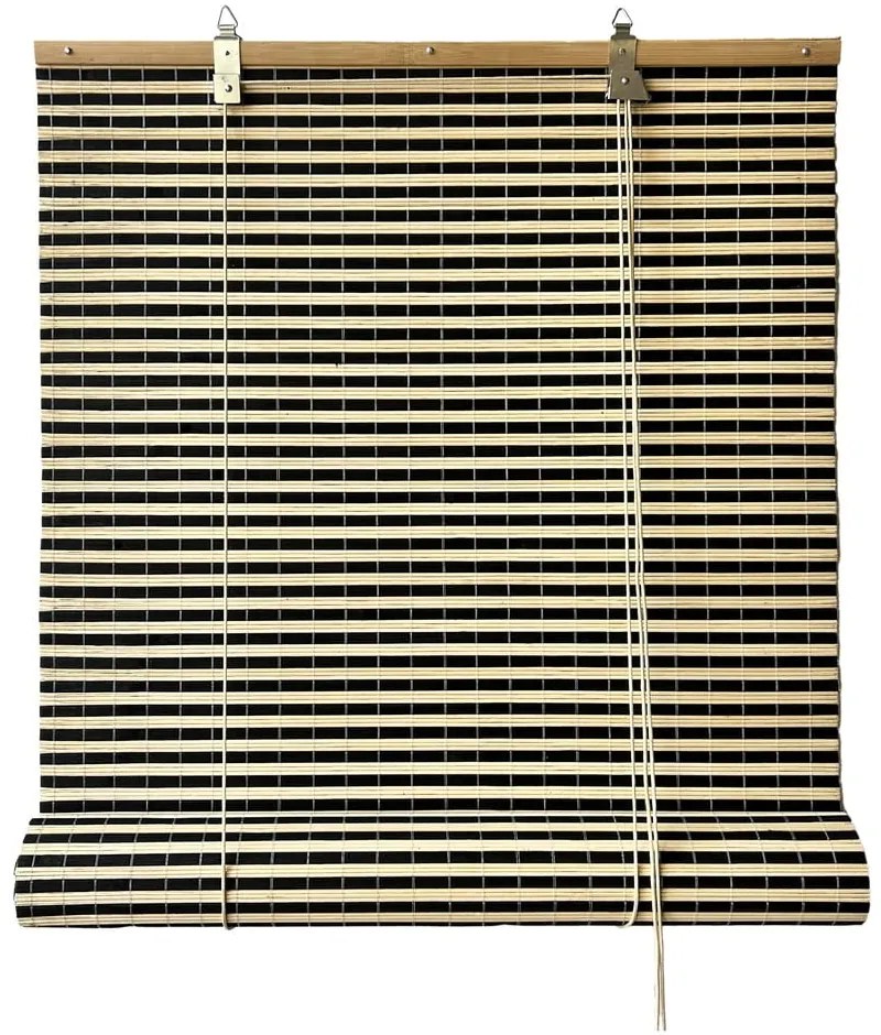 Czarno-naturalna bambusowa roleta 200x160 cm Vela – Gardinia