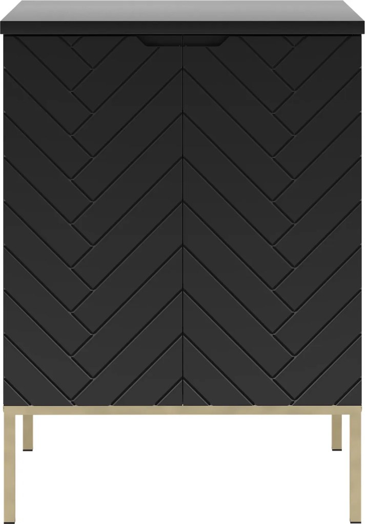 Szafka pod umywalkę nablatową Aspen 09, czarny/złoty, 60 cm - zestaw 1