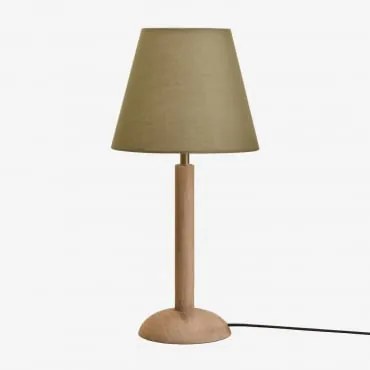 Lampa Stołowa Harry Z Drewna Mango Drewno Mango & Sage Green Ø25 Cm Caracas - Sklum