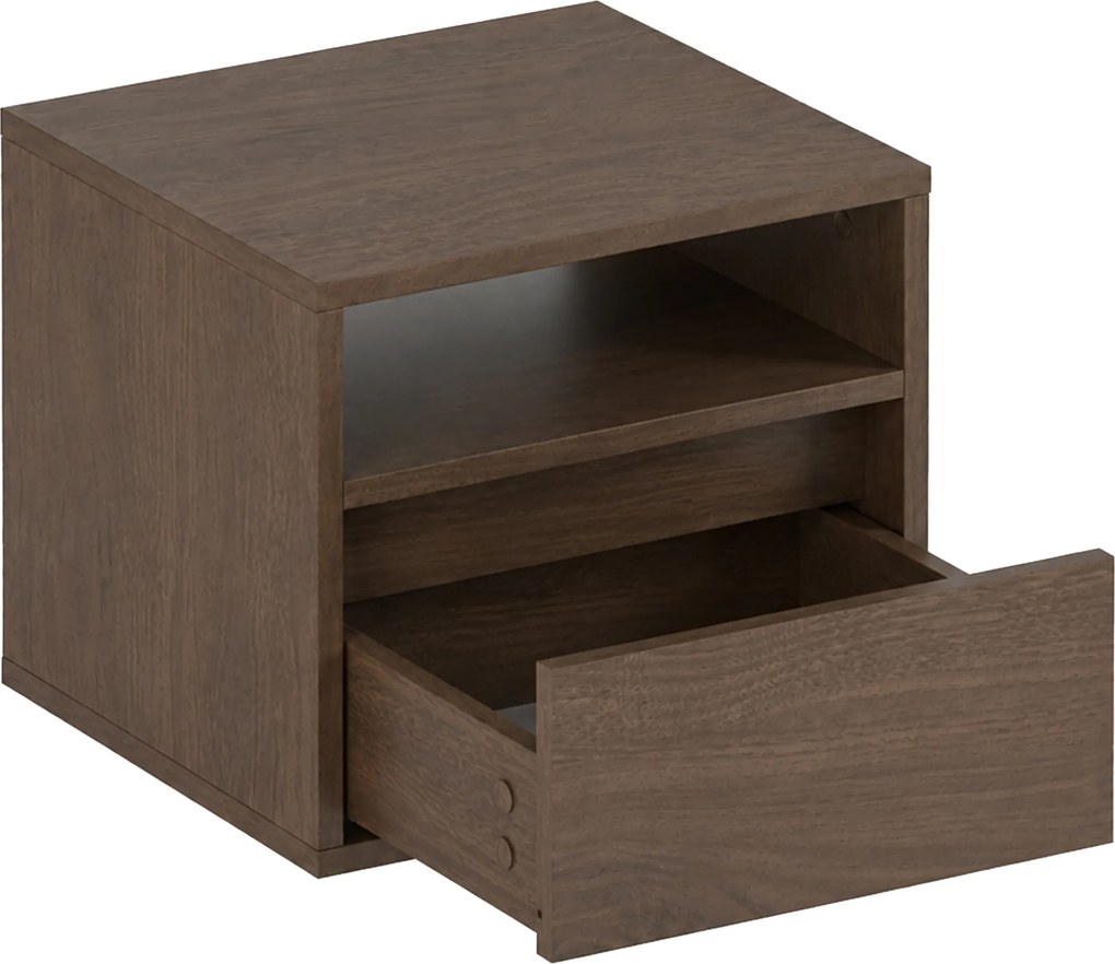 Szafka nocna Zolia 40 cm z szufladą wisząca - orzech elegant