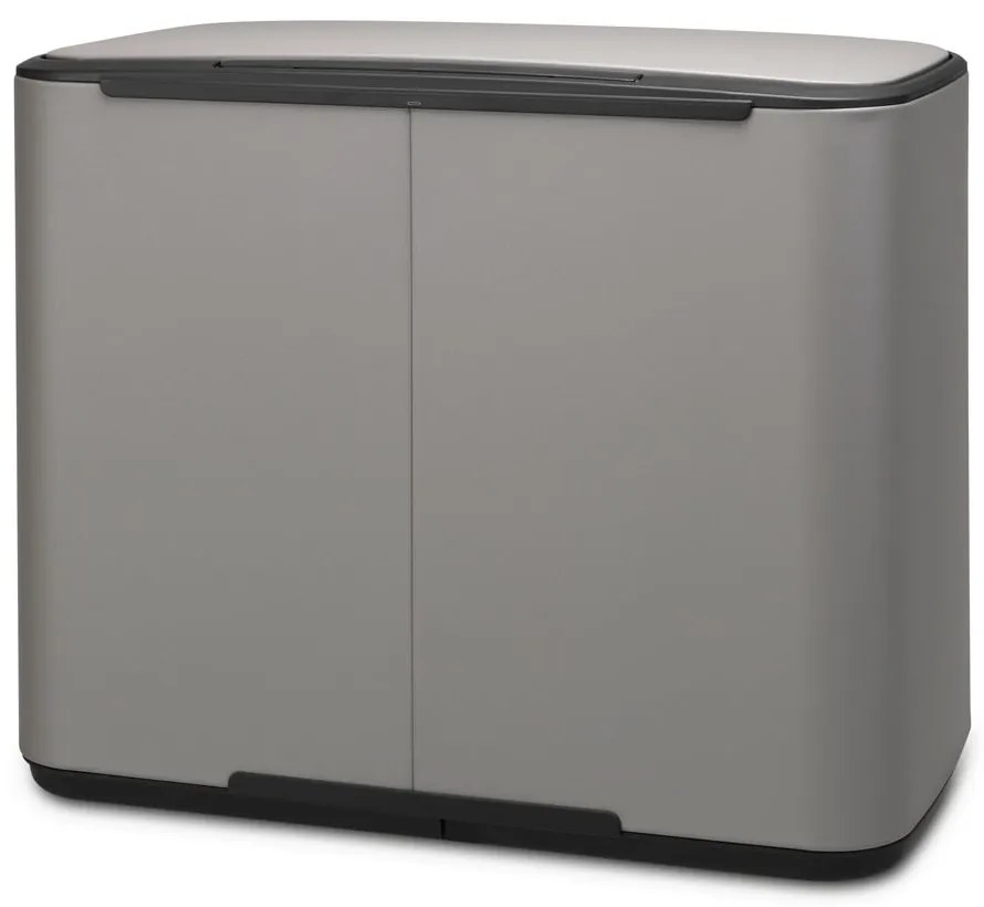 Jasnoszary stalowy kosz na śmieci z pedałem do segregacji odpadów 34 l Bo – Brabantia