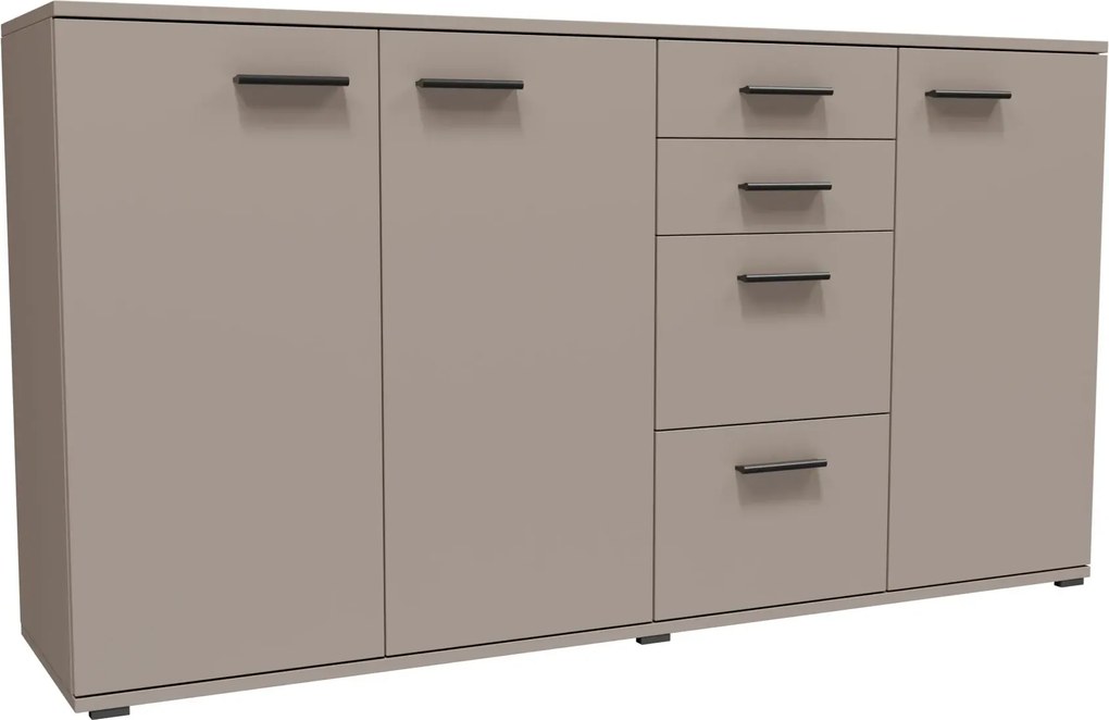 Kaszmirowa duża komoda z szufladami i półkami A3-W15