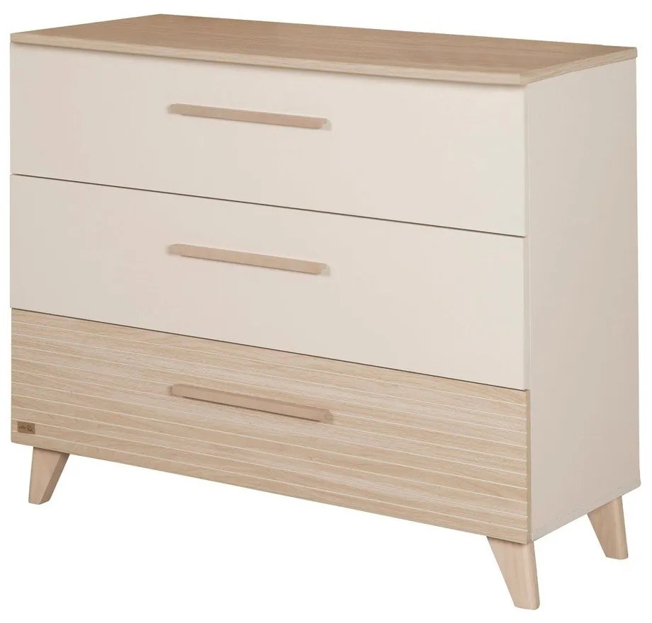 Kremowa/w naturalnym kolorze komoda dziecięca w dekorze dębu z przewijakiem 110x98x75 cm Sidney – Roba