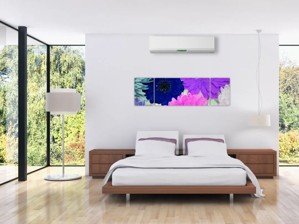 Obraz kolorowych kwiatów (170x50 cm)