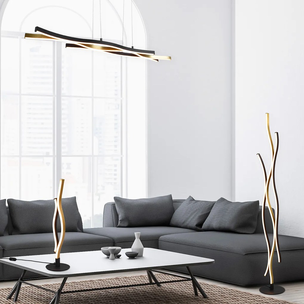 Design tafellamp zwart met goud incl. LED dimbaar - BlazeDesignerski Oswietlenie wewnetrzne