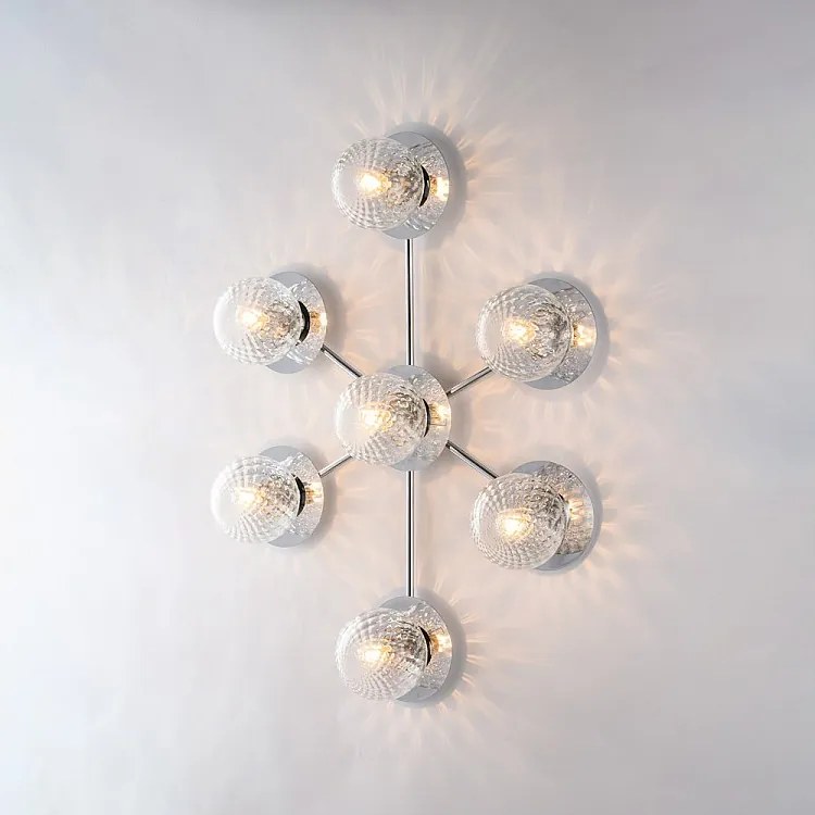 Lampa sufitowa Armonia z polerowanego chromowanego żelaza 7 świateł dł. 85 x 62 BL285-PL7-CR