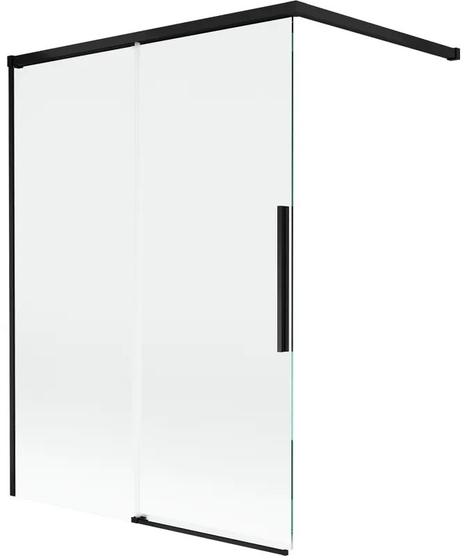 Mexen Rox parawan nawannowy 2-skrzydłowy rozsuwany 120 x 150 cm, transparent, czarny - 8C9-120-003-70-00