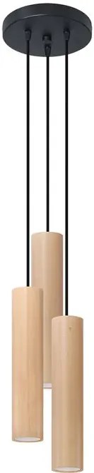 Drewniana lampa wisząca tuba - 7X S168 K7-E18