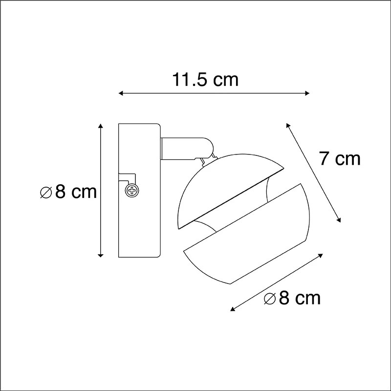 Nowoczesny spot czarno-złoty 1-źródło światła - Buell Deluxe