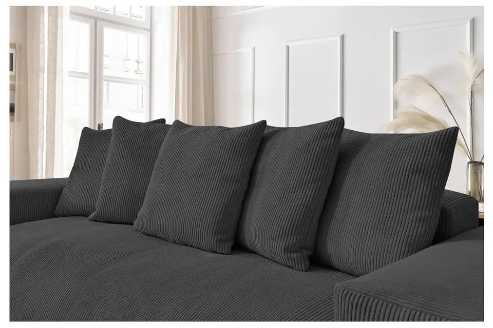 Szara sztruksowa sofa 280 cm Voltaire – Bobochic Paris