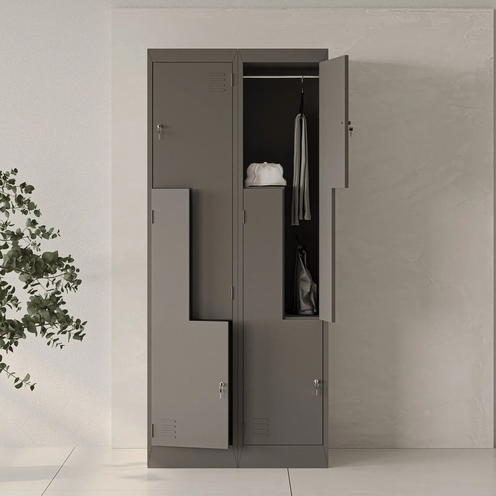 Szafa socjalna czterokomorowa Julia 80x45x185 cm antracyt