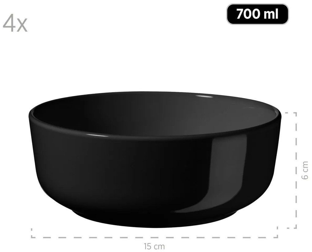 Mäser 16-częściowy zestaw do jadalni ALENIA, czarny
