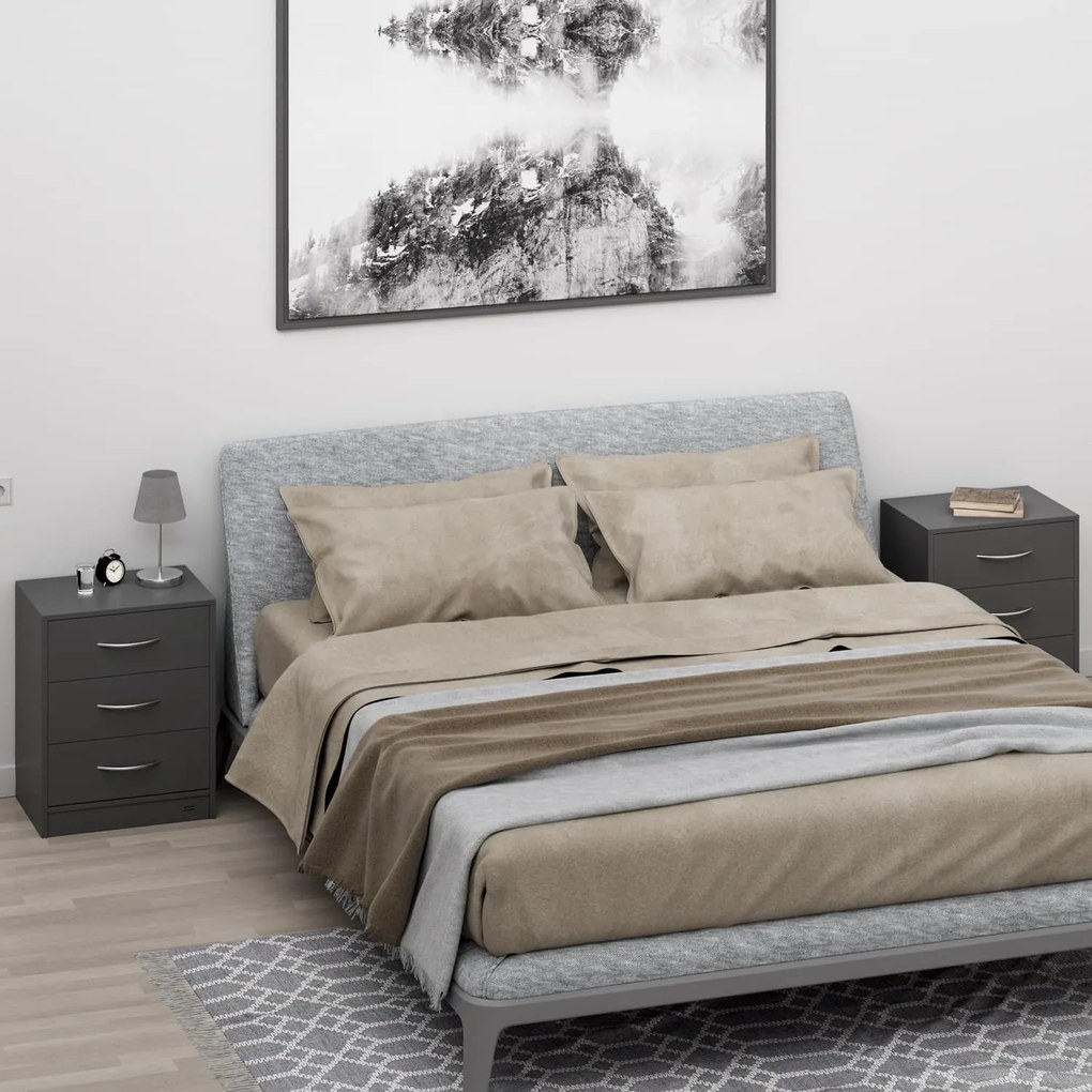 Szafka nocna ELOISE z podświetleniem, 54x39x28cm, antracytowa Casaria