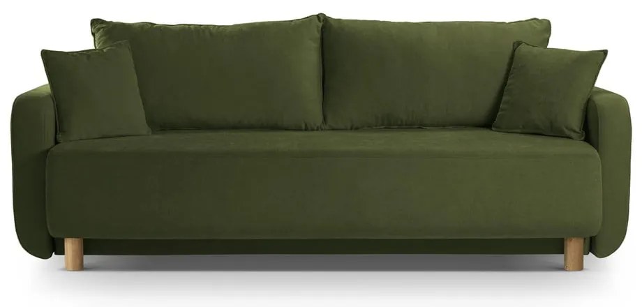 Zielona rozkładana sofa ze schowkiem 231 cm Elen – Micadoni