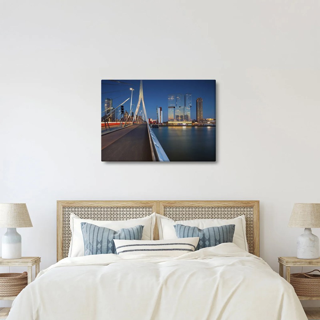 Obraz - Zmierzch w Rotterdamie, Holandia (70x50 cm)