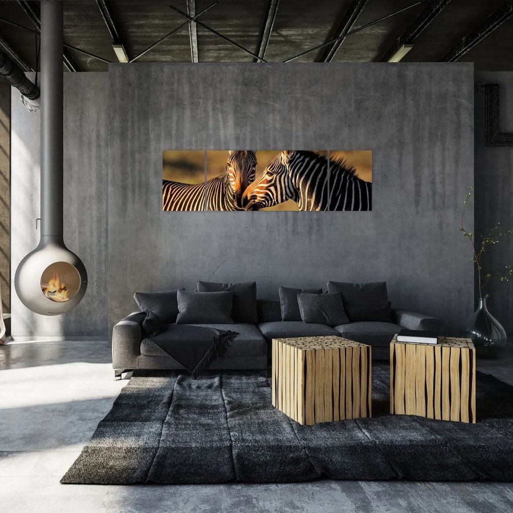 Obraz - Dwie zebry (170x50 cm)