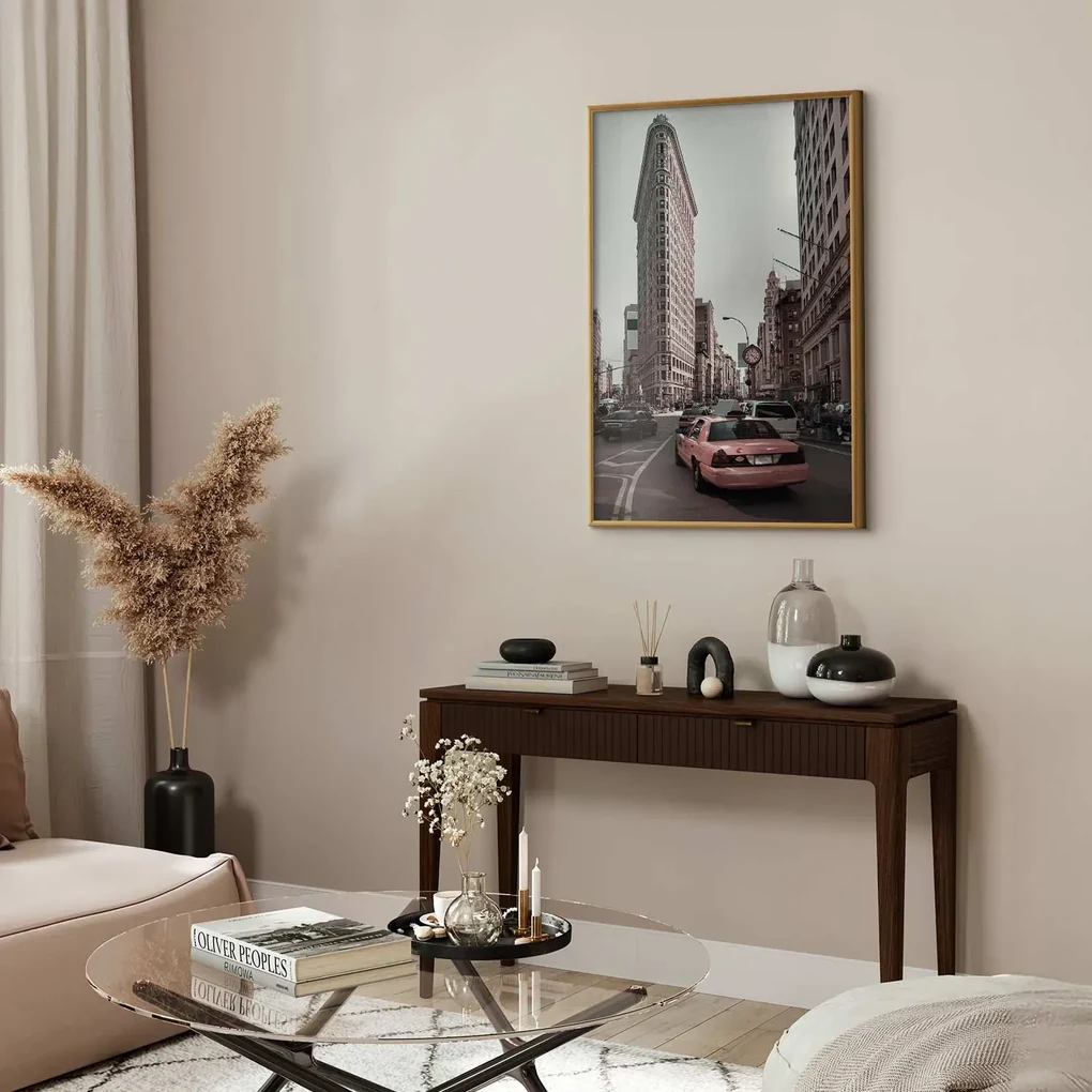 Plakat Miejski ruch 60x90 cm z ramą złotą bez marginesu ARTGEIST B