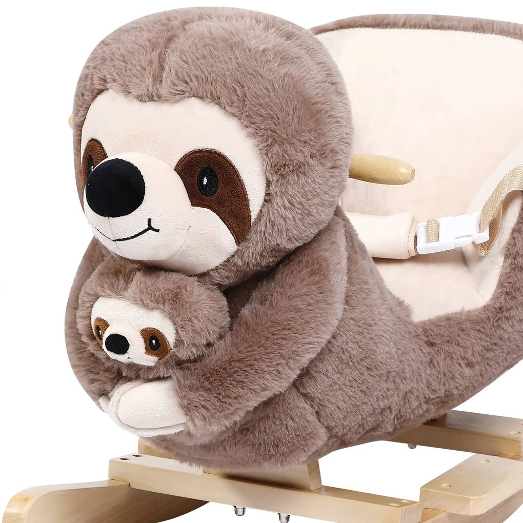 Leniwiec na biegunach z pasem bezpieczeństwa, brązowy Spielwerk