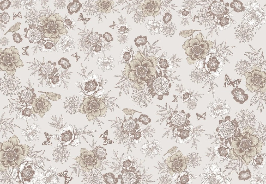 Fototapeta - Vintage Flowers (196x136 cm)