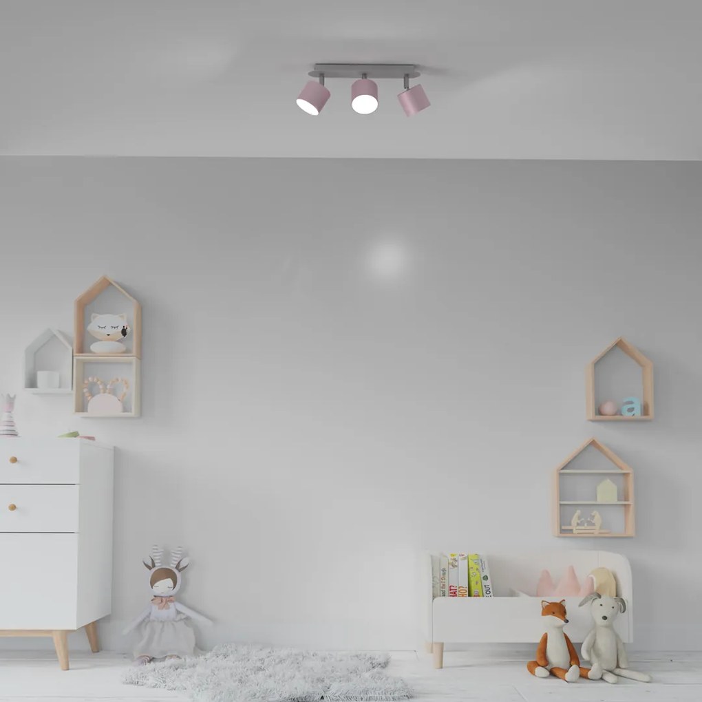 Lampa sufitowa DIXIE PINK 3xGX53, potrójna, na listwie, kierunkowa, różowa