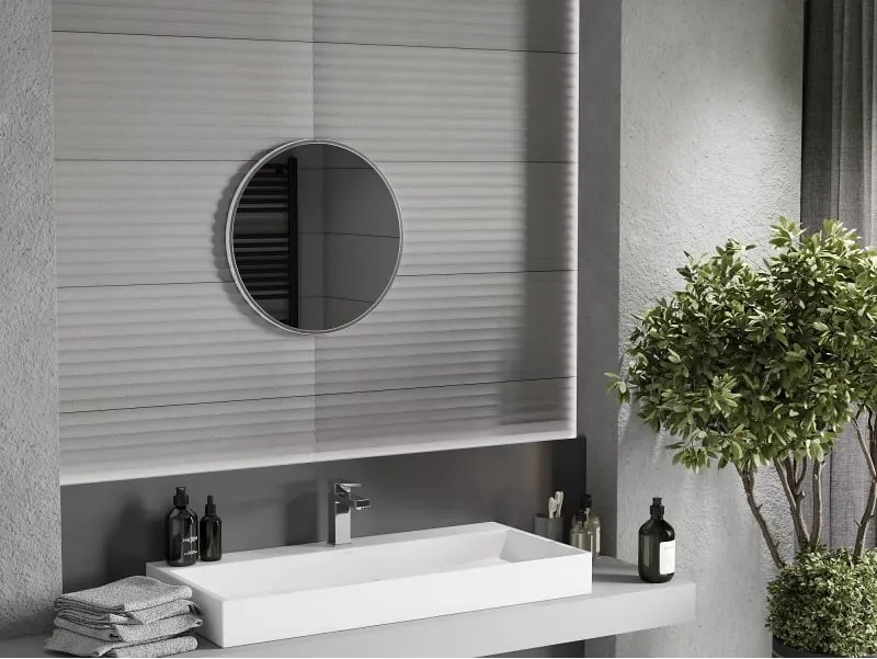 Mexen Loft lustro łazienkowe okragłe 40 cm, rama inox - 9850-040-040-000-10