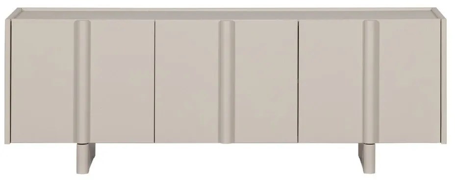 Jasnoszara szafka pod TV z litego drewna sosnowego 152x53x46 cm Basu – WOOOD