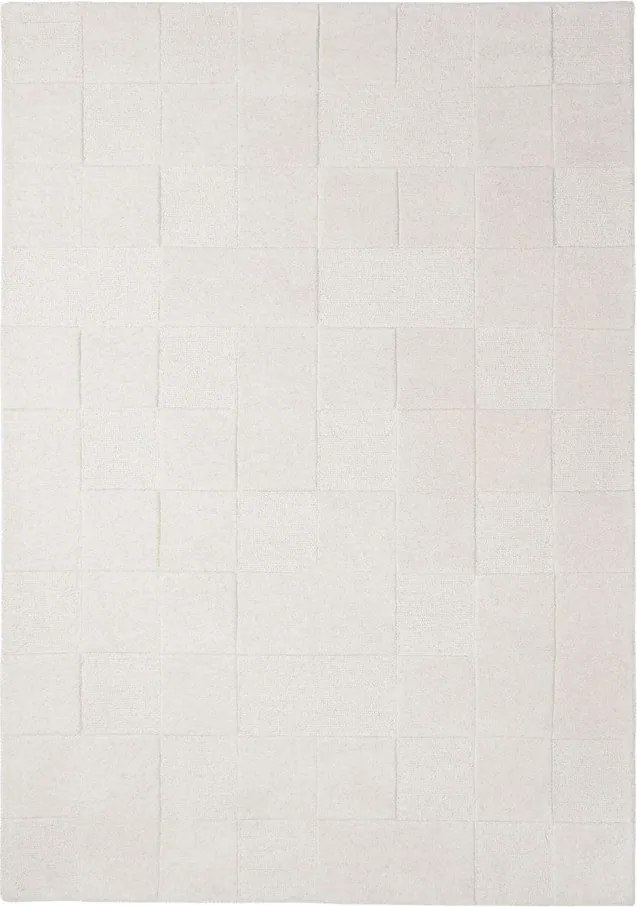 Wełniany dywan tkany ręcznie w kolorze kości słoniowej 120x170 cm Checkerboard – Flair Rugs