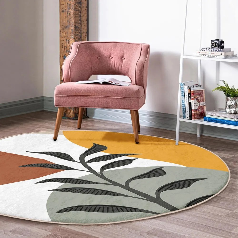 Okrągły dywan odpowiedni do prania i robotów sprzątających ø 80 cm Comfort – Mila Home