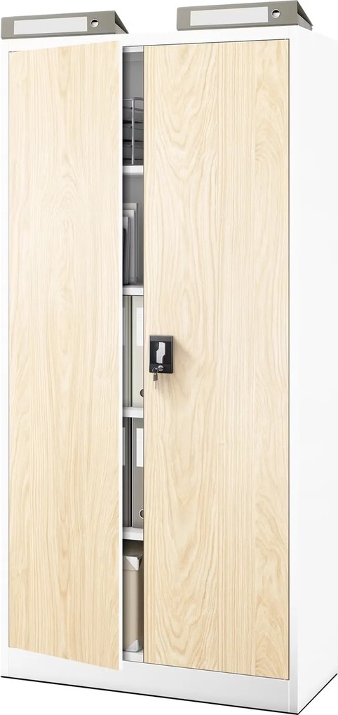 Szafa biurowa Eco Design Jan H 90x40x195 cm biały/dąb sonoma