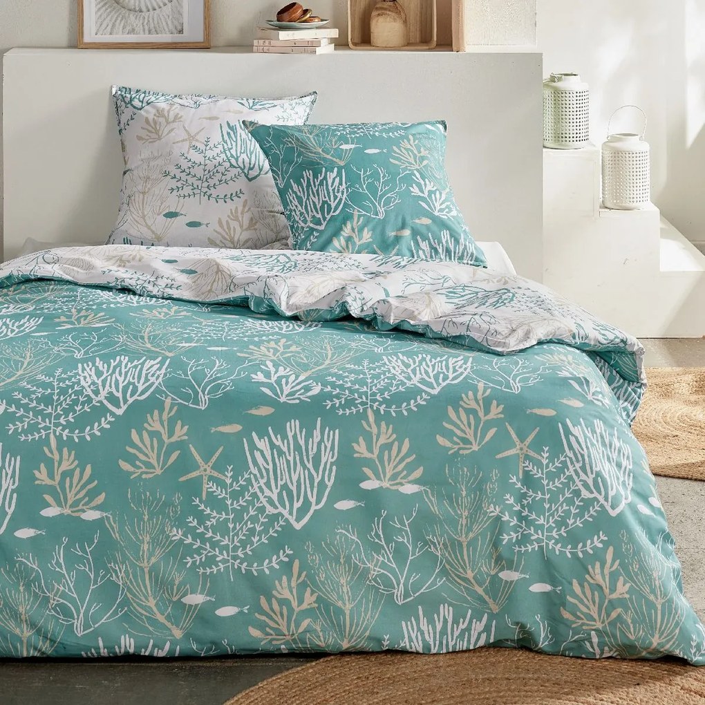 Pościel bawełniana 220 x 240 cm AIRY DAWN, wzór roślinny