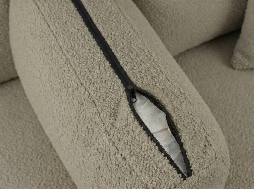 Rozkładana kanapa w kształcie U SMART BOUCLE 303x143 cm, szaro-brązowa