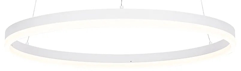 Designerska lampa wisząca biała 60 cm z 3-stopniową regulacją ściemniania LED - Anello Nowoczesny Oswietlenie wewnetrzne