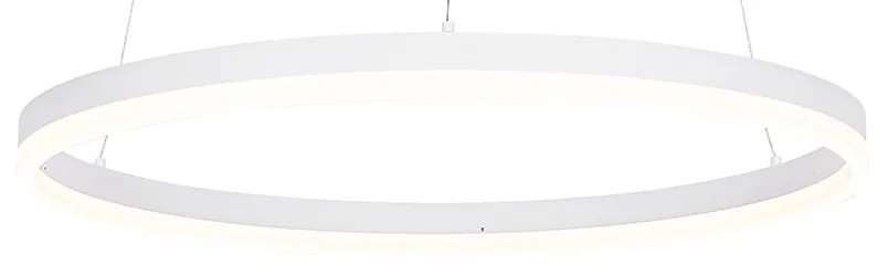 Designerska lampa wisząca biała 60 cm z wbudowanym LED o 3-stopniowej regulacji jasności - Anello Nowoczesny Oswietlenie wewnetrzne