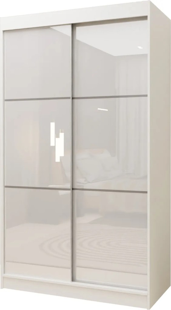 Szafa Przesuwna VITALE 120 cm Szafa Dwudrzwiowa Biała