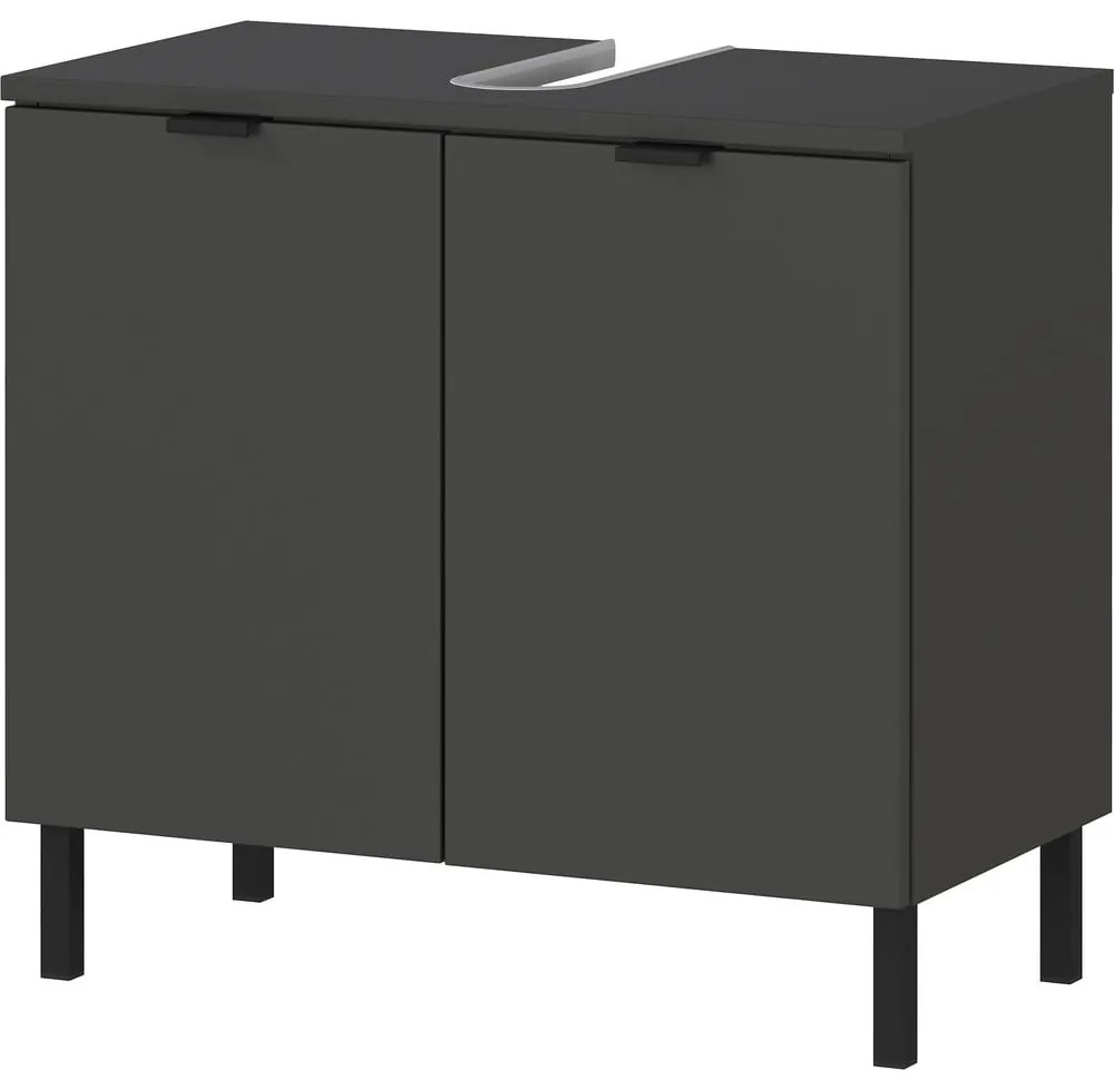 Antracytowa szafka pod umywalkę 60x56 cm Arcena – Germania
