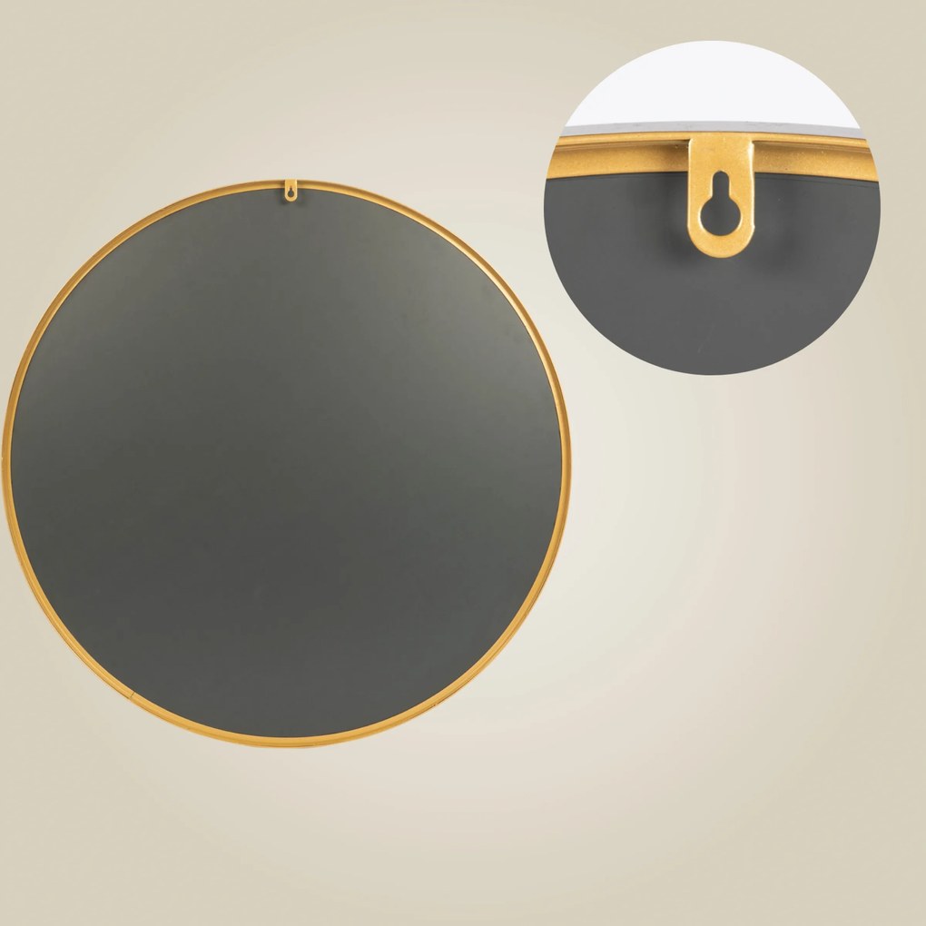 Lustro okrągłe NOOR, metalowa rama, Ø 80 cm