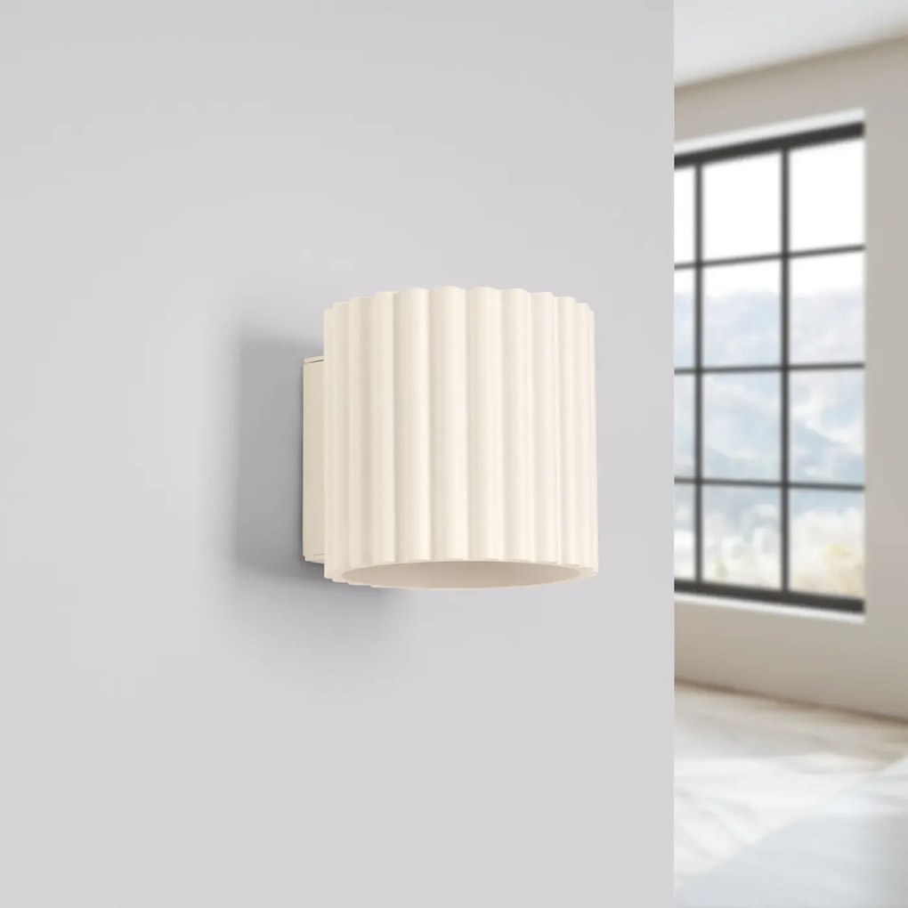 Kinkiet AURA beżowy G9 ryflowany SOLLUX  LIGHTING