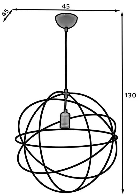 Lampa wisząca OLINTO I czarna ELTAP