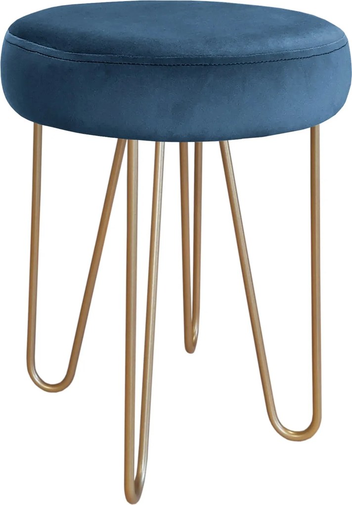 Taboret Venus tkanina Welur stelaż metalowy STOŁEK LOFT : Kolor Stelaża - Złoty, Kolor tkaniny - VELVET - MG33, Typ tkaniny - Velvet