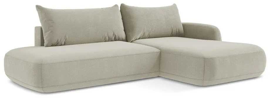 Beżowy rozkładany narożnik (prawostronny/z szezlongiem) Hale – Makamii