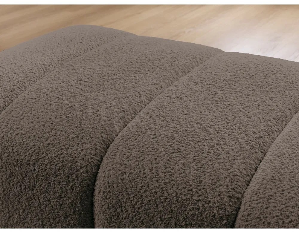 Brązowy podnóżek z materiału bouclé Annecy – Bobochic Paris