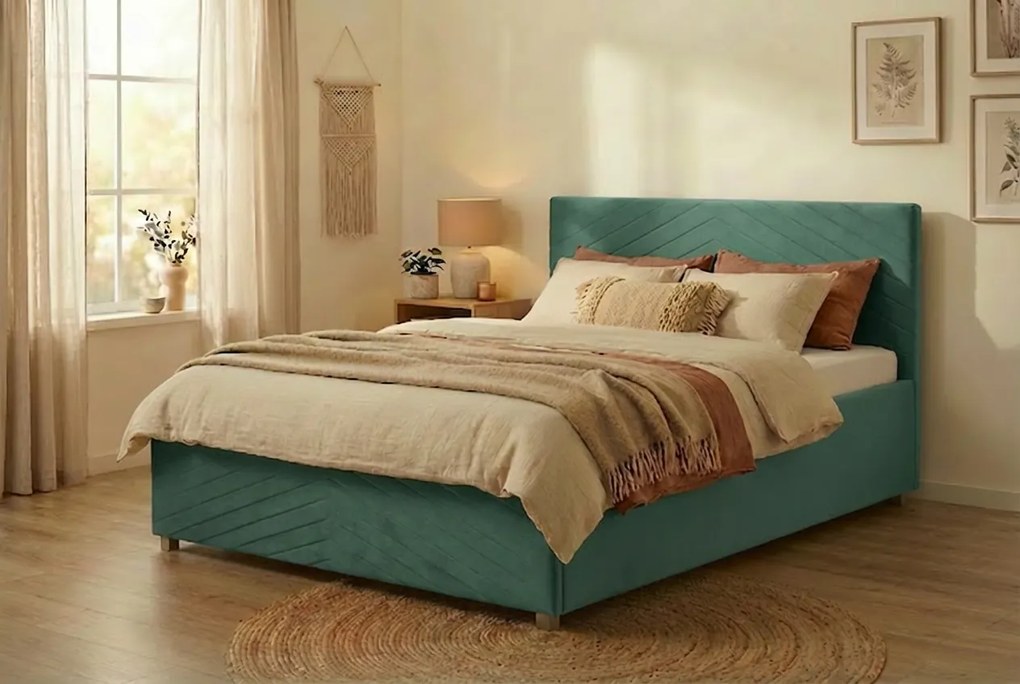 Łóżko VEGA 140x200 cm Miętowy Bez materaca