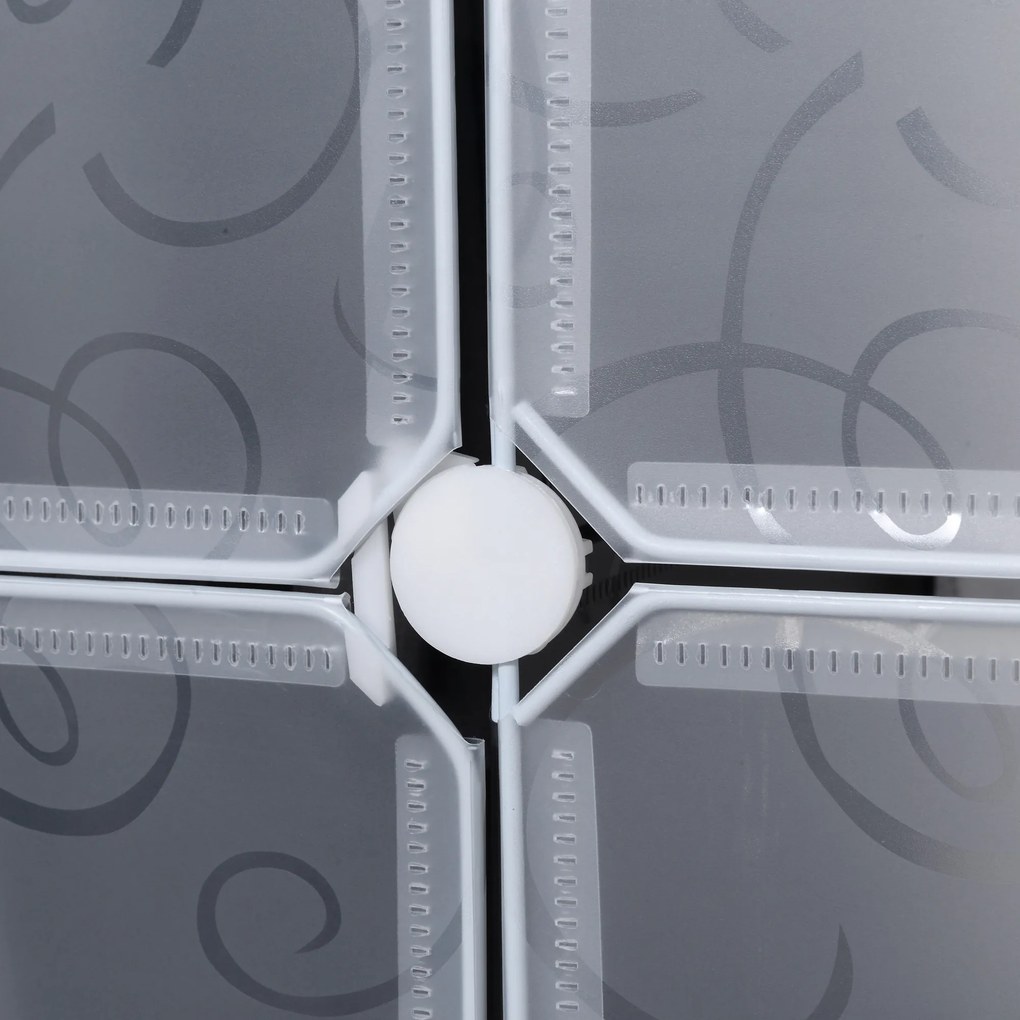 HOMCOM Szafa w Designie Kostek, 2 Duże i 9 Małych Kostek, Plastik, Metal, 111D x 47S x 183W cm, Czarno-Biały